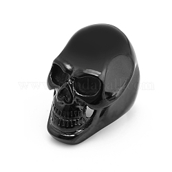 Кольцо на палец с черепом из титановой стали, хэллоуин панк украшения для мужчин женщин, электрофорез черный, размер США 10 (19.8 мм)