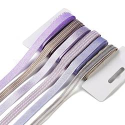 18 Yard 6 Stile Polyesterband, für DIY Handarbeit, Haarschleifen und Geschenkdekoration, violette Farbpalette, Pflaume, 3/8~1/2 Zoll (9~12 mm), ca. 3 Meter/Stil