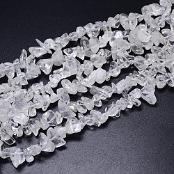 Natürlichem Quarz-Kristall-Perlen Stränge, Bergkristallperlen, Pommes frites, gefärbt, 8~20x8~18 mm, Bohrung: 1 mm, etwa 31.5 Zoll