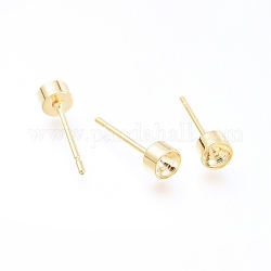 Accessoires des clous d'oreilles en 304 acier inoxydable, pour strass pointu, or, convient pour strass de 3 mm, 13.5x4mm, pin: 0.8 mm