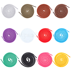 Шнурки для шнурков из полиэстера gorgecraft, разноцветные, 4 мм, 1 м / прядь, 12 цветов, 4strands / цвет, 48strands / комплект
