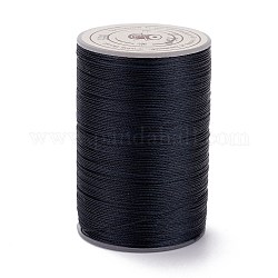 Round Waxed Polyester Thread String, Micro Macrame Cord, Twisted Cord, for Leather Sewing Stitching, Midnight Blue, 0.3~0.4mm, about 174.98 Yards(160m)/Roll
