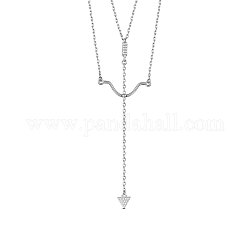 Shegrace ожерелья с подвесками из стерлингового серебра 925 пробы с платиновым покрытием и родиевым покрытием, со штампом s925, с ааа класс фианитами, стрелка, 16.54 дюйм (42 см), 20 мм