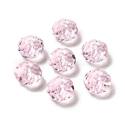 Cuentas de vidrio austriaco de imitación de vidrio, facetados, rerondana plana, rosa perla, 8x5~5.5mm, agujero: 1.2~1.5 mm