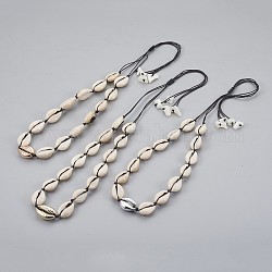 Verstellbare Halsketten aus Kaurimuschel Perlen, mit Nylonschnur, Mischfarbe, 11.8 Zoll ~ 28.3 Zoll (30~72 cm)