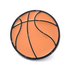 Баскетбольная брошь из сплава с эмалью, эмалевый штифт, песчаный коричневый, 25x12 мм