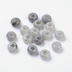 Edelstein Perlen europäischen, Import Labradorit, ohne Kern, Großloch perlen, Rondell, gainsboro, 14x8 mm, Bohrung: 5 mm