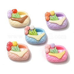 Opaque Resin Decoden Cabochons, Flower Basket, Mixed Color, 15x19x8mm