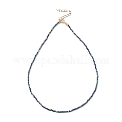 Faceted Rondelle Glass Beaded Necklaces, with Golden Plated Brass Spring Ring Clasps, Colorful, 14.37 inch(36.5cm)