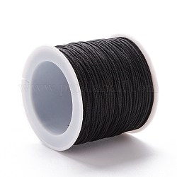 Плетеной нейлоновой нити, DIY материал для изготовления ювелирных изделий, чёрные, 0.8 мм, 100 ярдов / рулон