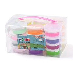 24 Farben DIY Kristallschleimset, Schleimwerkzeuge, für Kinder Stressabbau Spielzeug Alter, Mischfarbe, 7.3x6.7x2.6 cm, 24 Stück / Karton