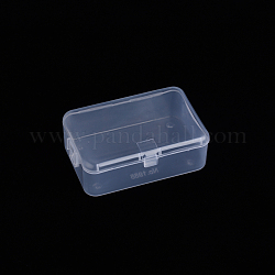 Contenitore di stoccaggio perline in polipropilene (pp), mini contenitori di stoccaggio scatole, con coperchio a cerniera, rettangolo, chiaro, 9.1x6x3.3cm, formato interno: 8.7x5.8 cm
