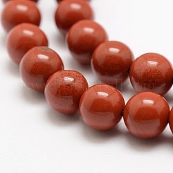 Los abalorios rojos jaspe hebras naturales, aa grado, redondo, 6mm, agujero: 1 mm, aproximamente 63 pcs / cadena, 15.5 pulgada (39 cm)