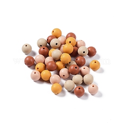 Perles focales rondes en silicone écologique de qualité alimentaire, perles à mâcher pour les jouets de dentition, Diy soins infirmiers colliers faisant, orange, 12mm, Trou: 2.5mm, 4 couleurs, 10 pcs / couleur, 40 pcs /sachet 