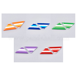 Ciondoli di resina, triangolo, colore misto, 24~26x45~49x3~4mm, Foro: 2 mm