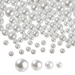 600 stücke kein loch abs kunststoff nachahmung perle runde perlen, gefärbt, weiß, 6~12 mm