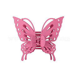 Полые пластиковые заколки для волос в форме бабочки с большими когтями, аксессуары для волос для женщин девушка, ярко-розовый, 130x145 мм