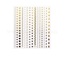 Calcomanías de arte de uñas 3D calcomanías, estampado de oro, autoadhesivo, para decoraciones con puntas de uñas, patrón geométrico, 90x77mm, tamaño del paquete: 95x138 mm