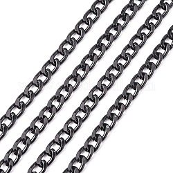 Aluminum Twisted Chains Curb Chains, Unwelded, Oxidated in Black, Size: about Chain: 10mm long, 6mm wide, 2mm thick