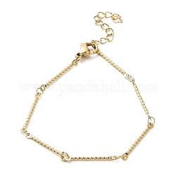 Placcatura ionica (ip) 304 braccialetto a catena a maglie con barra twist in acciaio inossidabile, oro, 6-3/8 pollice (16.3 cm)