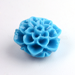 Gefärbten Synthese Korallen, Blume, Deep-Sky-blau, 10.5x10.5x6 mm, Bohrung: 1.5 mm