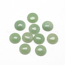 Cabochons naturales aventurina verde, medio redondo / cúpula, 10x4~5mm
