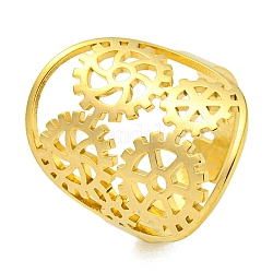 Anello con ingranaggio 304 anelli regolabili in acciaio inossidabile, anello da dito scavato per uomini e donne, oro, diametro interno: 18mm