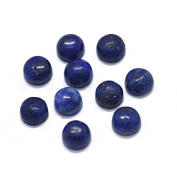 Naturales lapis lazuli cabochons, medio redondo / cúpula, 4x1.5~2.5mm
