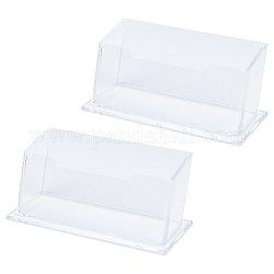 Transparent Acrylic Business Name Card Holder, Slant Brochure Display Stand, Clear, 108x46x45.5mm, Inner Diameter: 96x30mm