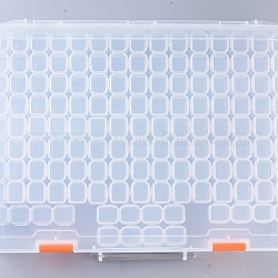 Plastic Bead Containers, Flip Top Bead Storage, Removable, 136 Compartments, Rectangle, Clear, 36.5x27x4.3cm, 136 compartments/box