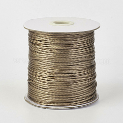 Cordón de poliéster encerado coreano ecológico, bronceado, 0.8mm, alrededor de 174.97 yarda (160 m) / rollo
