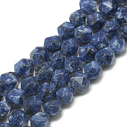Synthetische Sesam Jaspis / Kiwi Jaspis Perlen Stränge, facettiert, Runde, 9~10x8~9x8~9 mm, Bohrung: 1 mm, ungefähr 38 stücke / 14.3 zoll