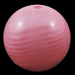 Resin Round Beads, Pink, 17mm in diameter, hole: 3mm