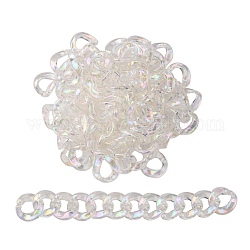 Transparent Acrylic Linkings Rings, Quick Link Connectors, For Curb Chains Making, AB Color, Twist, Clear AB, 27x18.5x10mm, Inner Diameter: 16x6mm