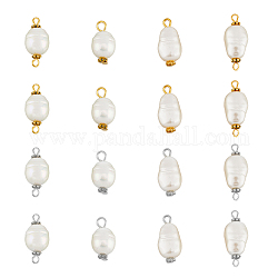 Superfindings kit de búsqueda de fabricación de joyas de diy, incluyendo 80pcs 8 estilos de abalorios y colgantes de eslabones de perlas de imitación acrílica, Con fornituras de hierro y aleación, blanco, 17~25x10.5x8~10mm, agujero: 1.6~2.5 mm, 10 piezas / style
