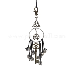 Lega creativa campane di streghe campanelli eolici decorazione ciondolo porta, ciondoli antichi con chiavi magiche, per la campana della decorazione della cucina di protezione domestica, colore misto, 310mm