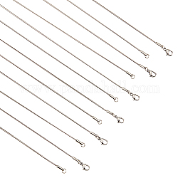 NBEADS 15 Pcs 3 Sizes Stainless Steel Snake Chain Necklace, 1 mm Wide 45.4/50.5/60.5cm Flexible Round Snake Chain Necklace for Men Women Necklace Jewelry