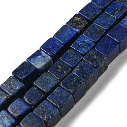 Abalorios de lapislázuli naturales hebras, teñido, cubo, 6~6.5x6~6.5x6~6.5mm, agujero: 1 mm, aproximamente 52 pcs / cadena, 14.96~15.16 pulgada (38~38.5 cm)