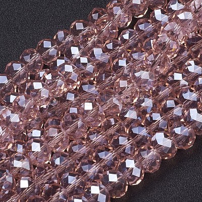 Salmon Pink Glass Beads Rondelle 10 mm