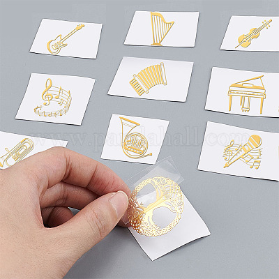 Wholesale OLYCRAFT 9pcs 1.6x1.6 Inch Musical Instruments Pattern Stickers  Music Sticker Self Adhesive Gold Stickers Metal Gold Stickers for  Scrapbooks DIY Resin Crafts Phone & Water Bottle Decoration 