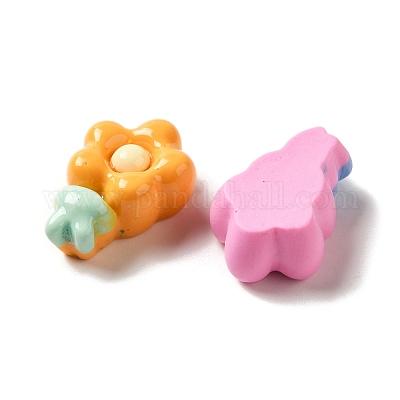 Cabochons décodés en résine opaque&nbsp;CRES-L042-C01-1