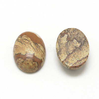 Cabochon di diaspro dell'immagine naturale&nbsp;G-R415-13x18-42-1