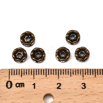 Messing Strass Zwischen perlen&nbsp;X-RB-A014-L6mm-01AB-NF-1