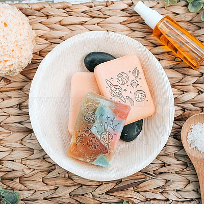 PH PandaHall Planet Soap Stamps Handmade Soap Stamp with Handle Universe  Star Sun Soap Embossing Stamp Transparent Sealing Wax Stamp with Handle for