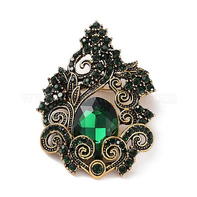 Broche en alliage pavé de strass&nbsp;JEWB-M035-02AG-1
