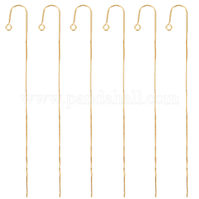 Wholesale Beebeecraft 12Pcs 93mm Ear Threads 18K Gold Plated Tassel  Threader Earrings with 925 Sterling Silver Pins and Loop U-Shaped Drop  Earring Threader Findings Long Chain for DIY Jewelry Making 