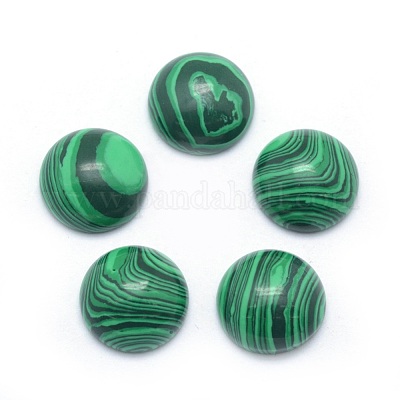Synthetische Malachit-Cabochons&nbsp;G-P393-R49-6MM-1