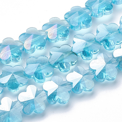 Perles en verre electroplate&nbsp;EGLA-Q091-14mm-C09-1