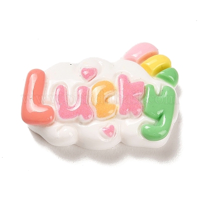 Glücks-Decoden-Cabochons aus undurchsichtigem Harz&nbsp;CRES-P032-A09-1
