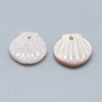 Natürliche weiße Muschel Perlmutt Muschel Charms&nbsp;SSHEL-S260-097C-1